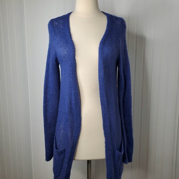 Wooden Ships Women's Mohair Wool Waterfall Cardigan Sweater Size Small M Blue - Picture 6 of 9
